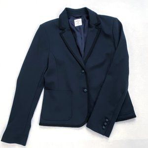 GAP The Academy Women Blazer Jacket Coat Navy w/Black Trim Size 4